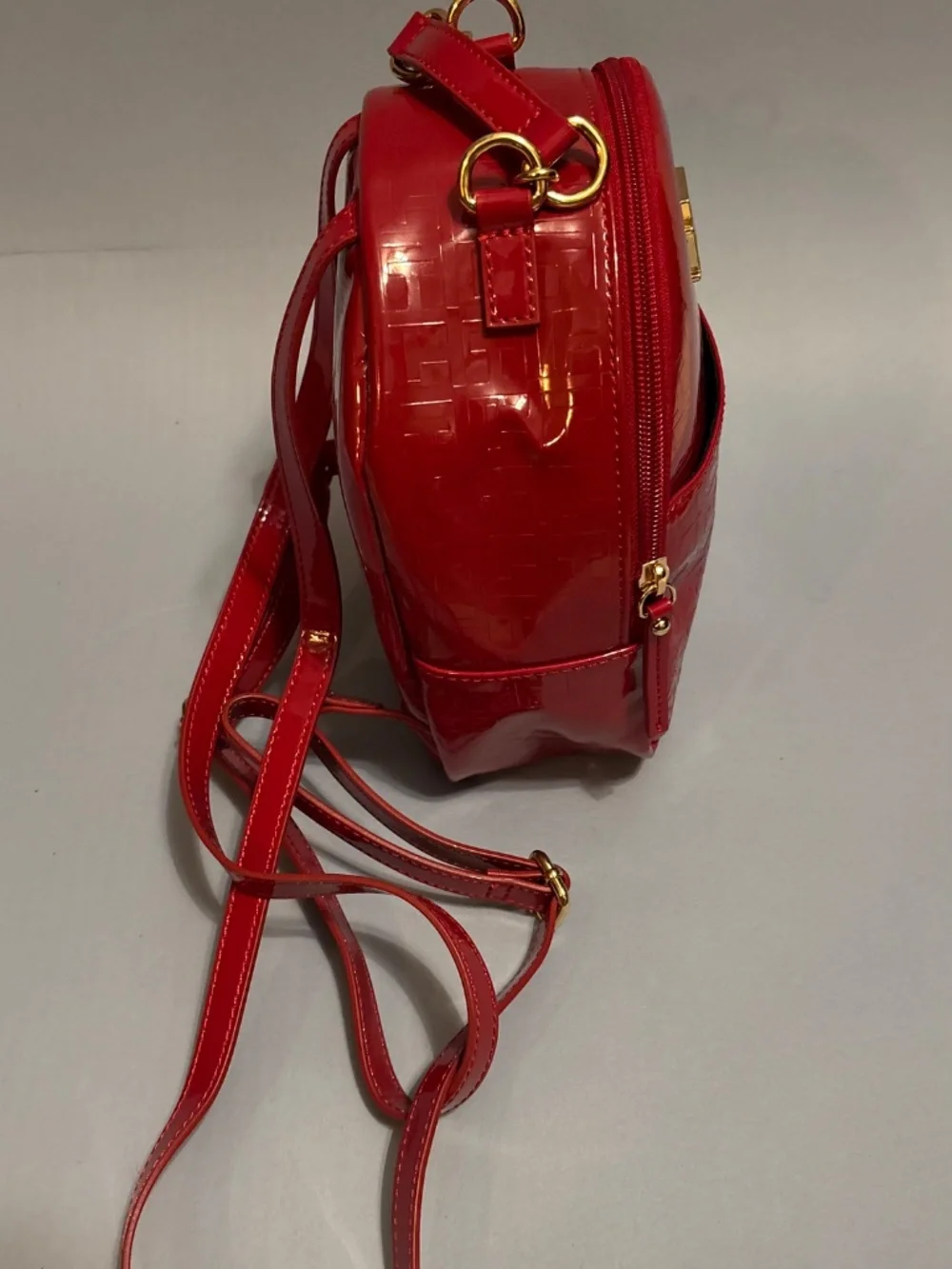 Tommy Hilfiger Red Small Backpack Multi Zipper